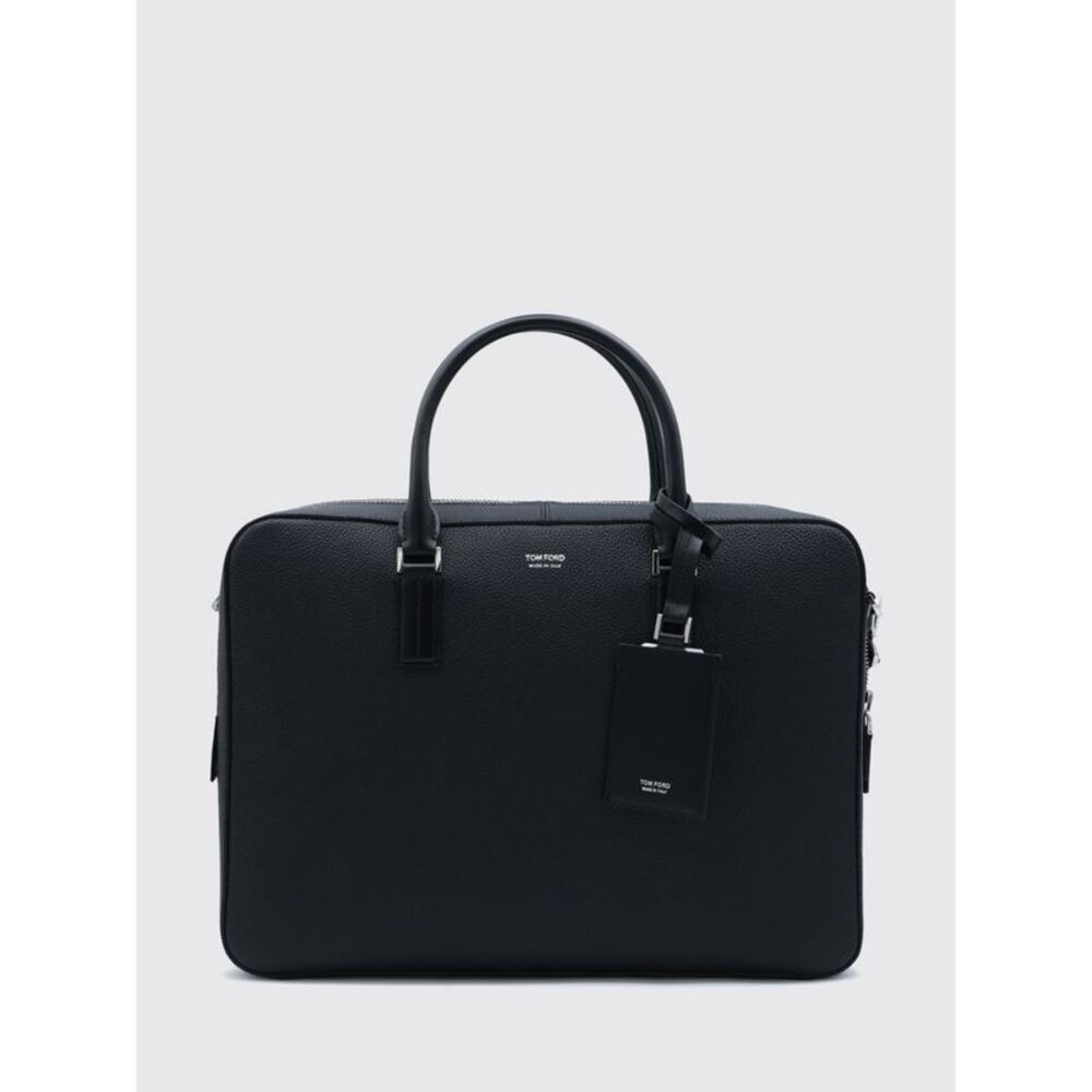 Tom Ford Men Elliot Calf Leather Briefcase Tom Ford With Double Handle And Charm